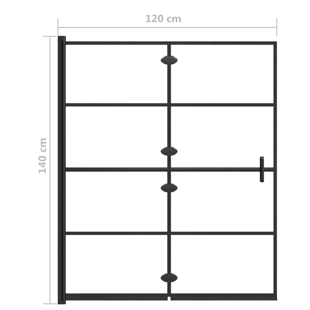 Folding Shower Enclosure ESG 120x140 cm Black