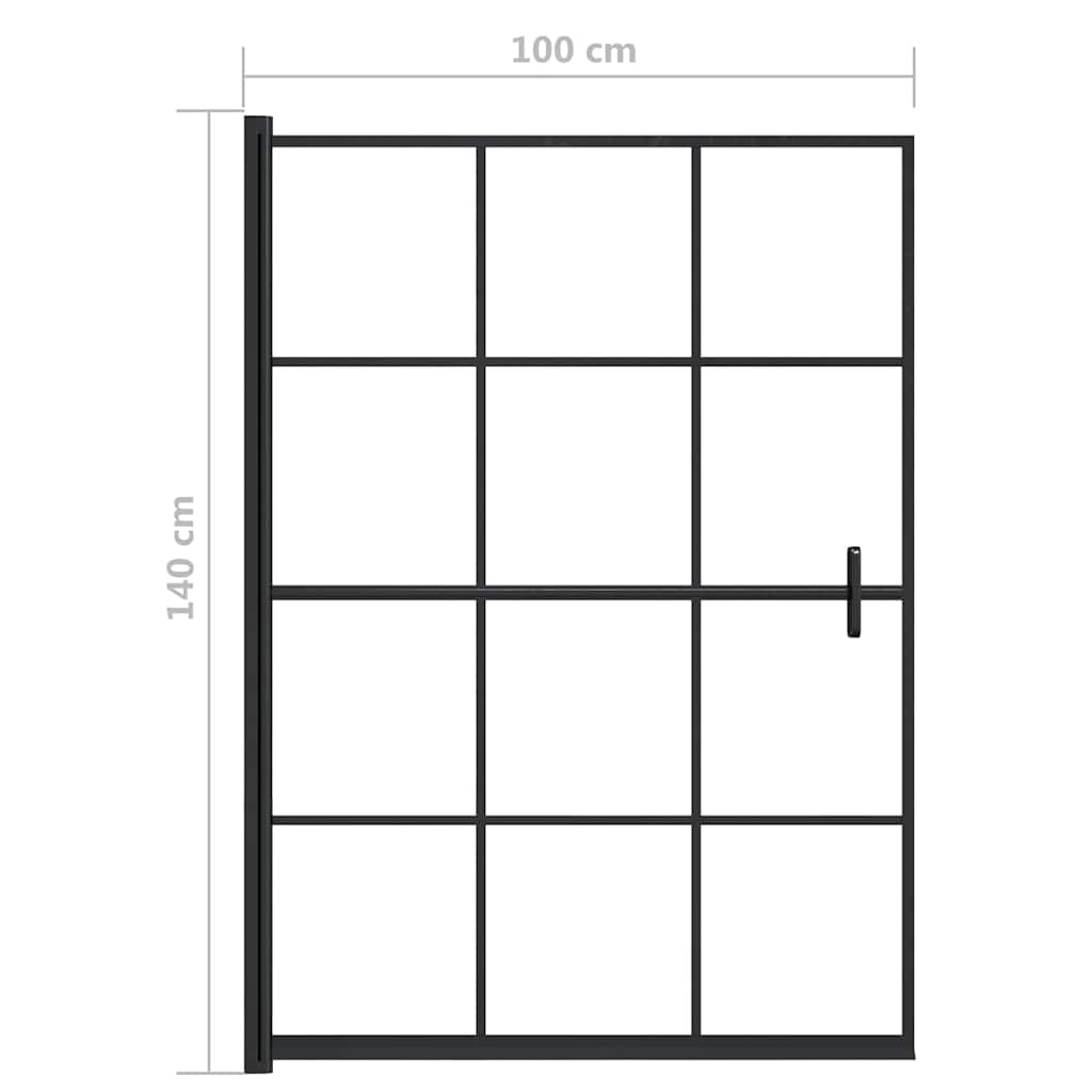 Shower Enclosure ESG 100x140 cm Black