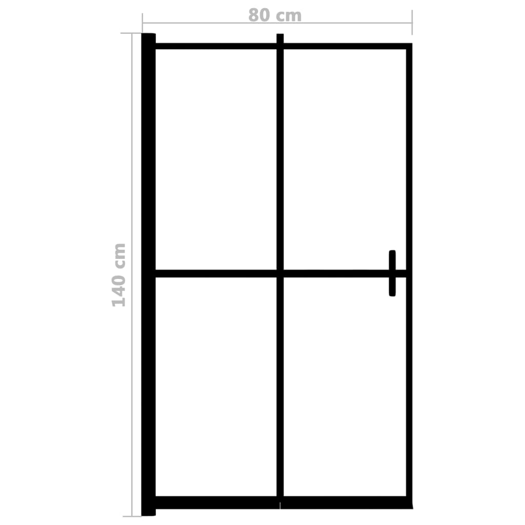 Folding Shower Enclosure ESG 80x140 cm Black