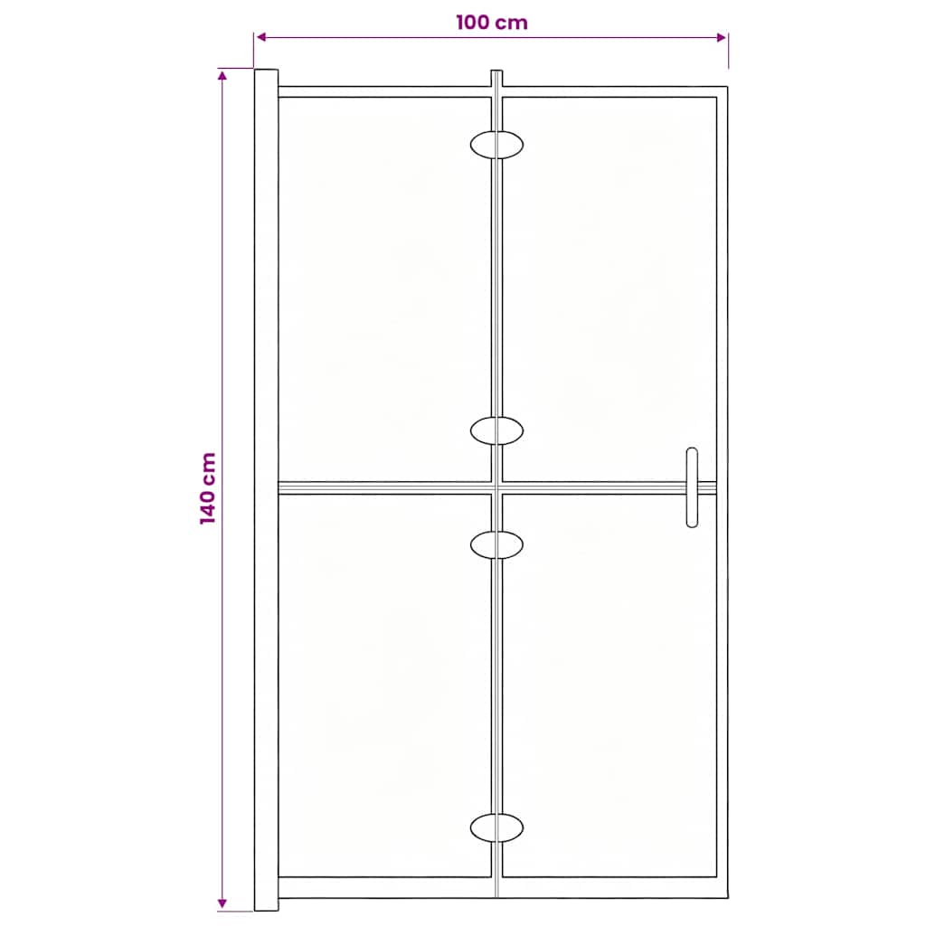 Folding Shower Enclosure ESG 100x140 cm Black