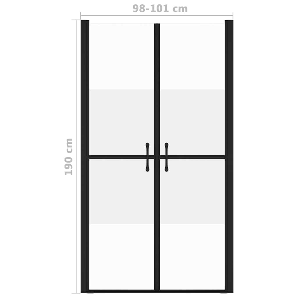 Shower Door Half Frosted ESG (98-101)x190 cm