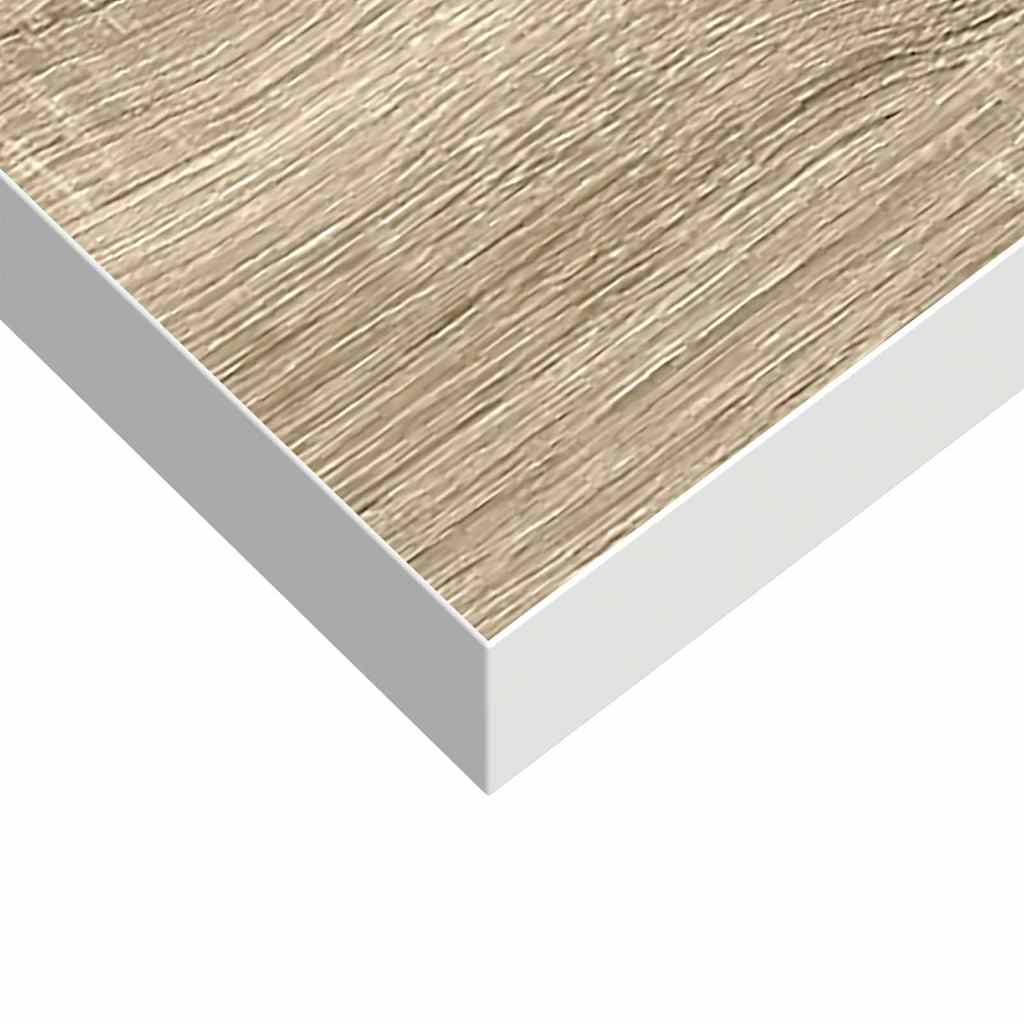 Wall Shelf | Set of 4 | Oak and White | Honeycomb MDF, Metal | Large