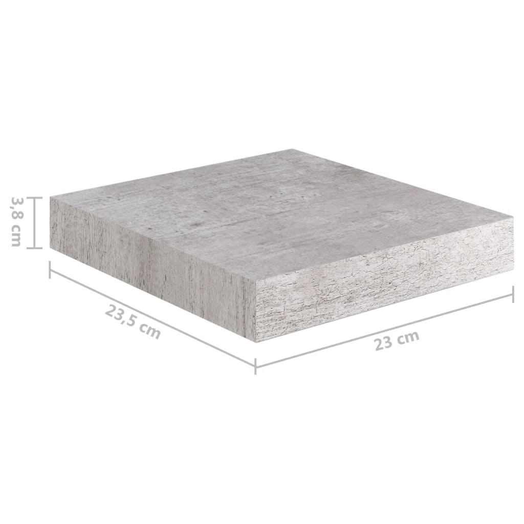 Wall Shelf Concrete grey Honeycomb MDF, metal Small Wall mounting