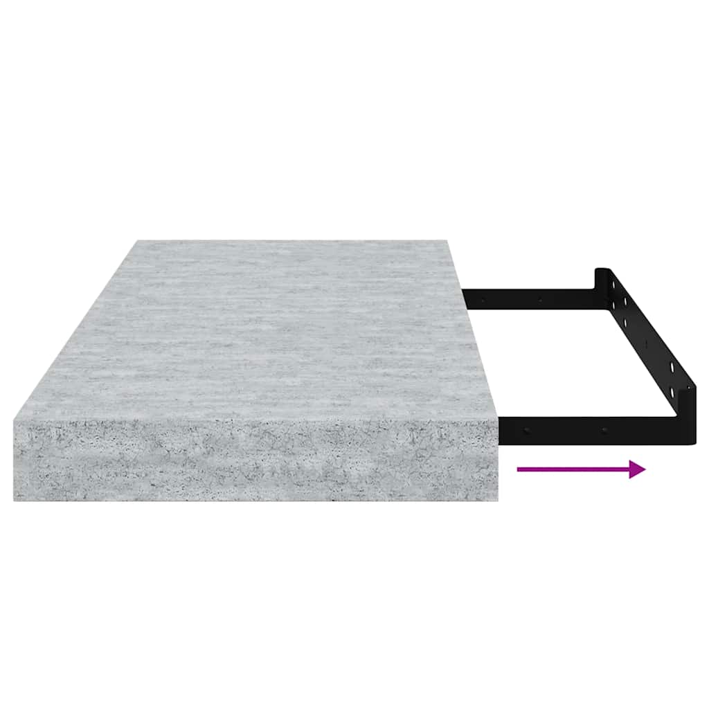 Floating Wall Shelves 4 pcs Concrete Grey 50x23.5x3.8 cm MDF