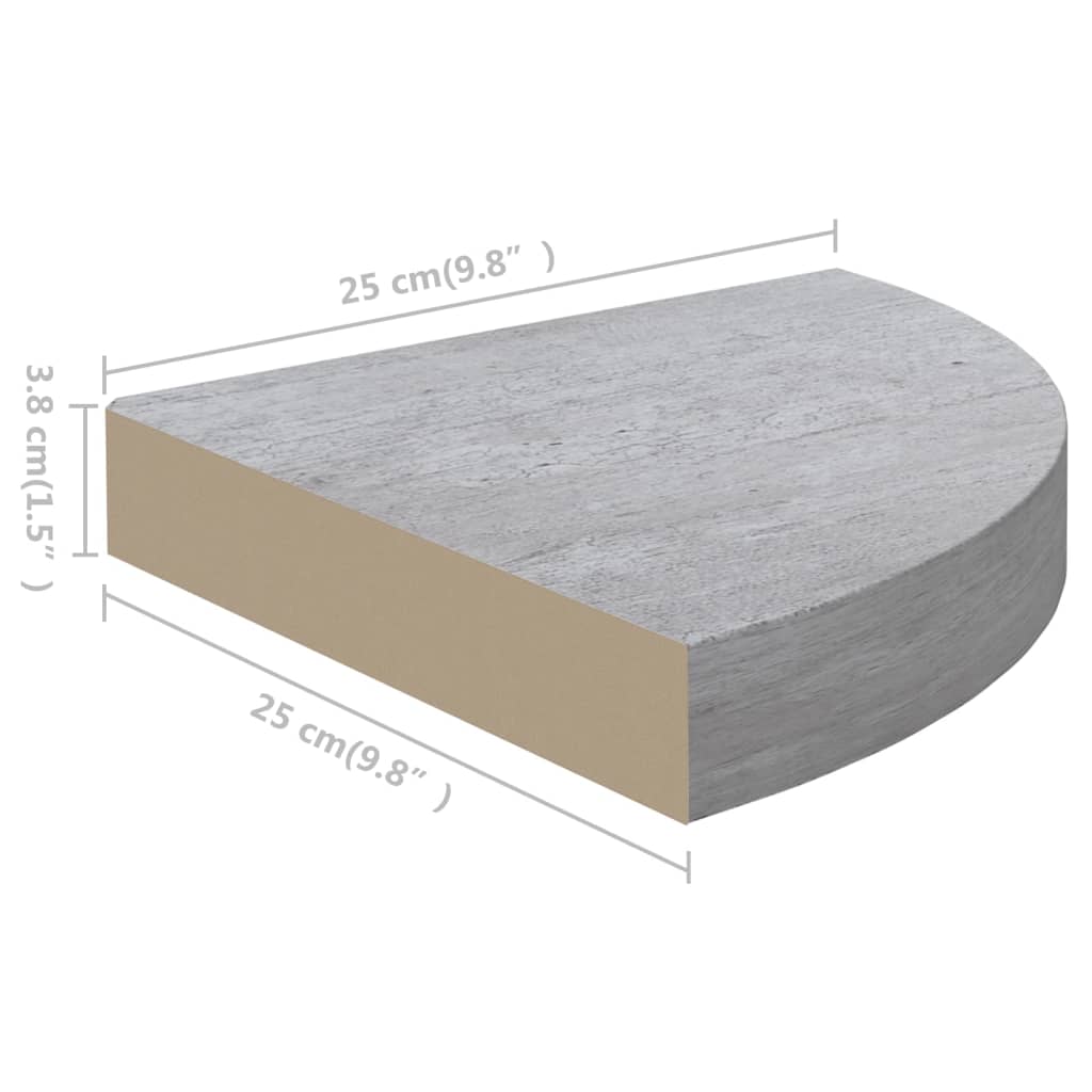 Wall Corner Shelf Concrete grey Honeycomb MDF, metal Small