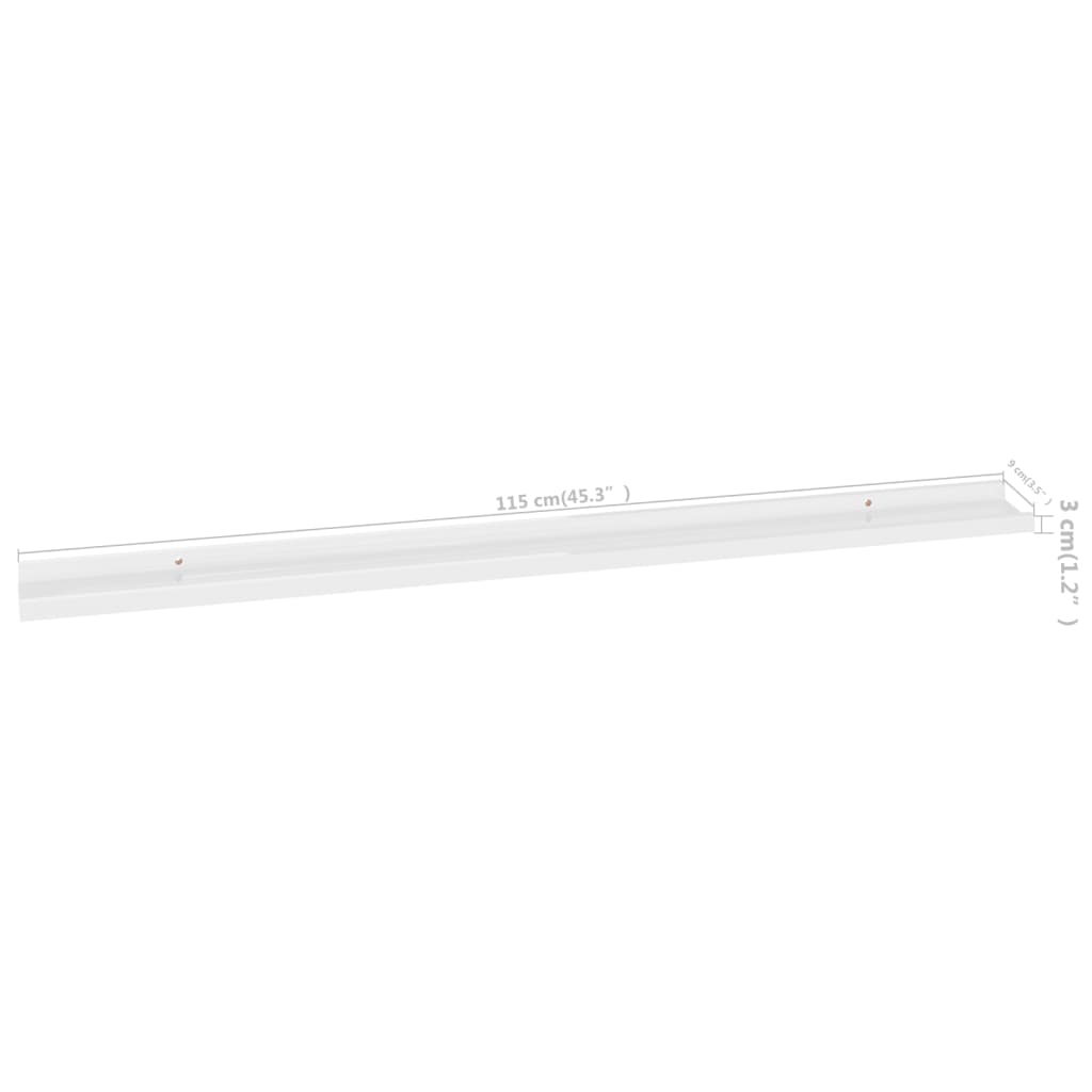 Wall Shelf Set of 2 High gloss white MDF