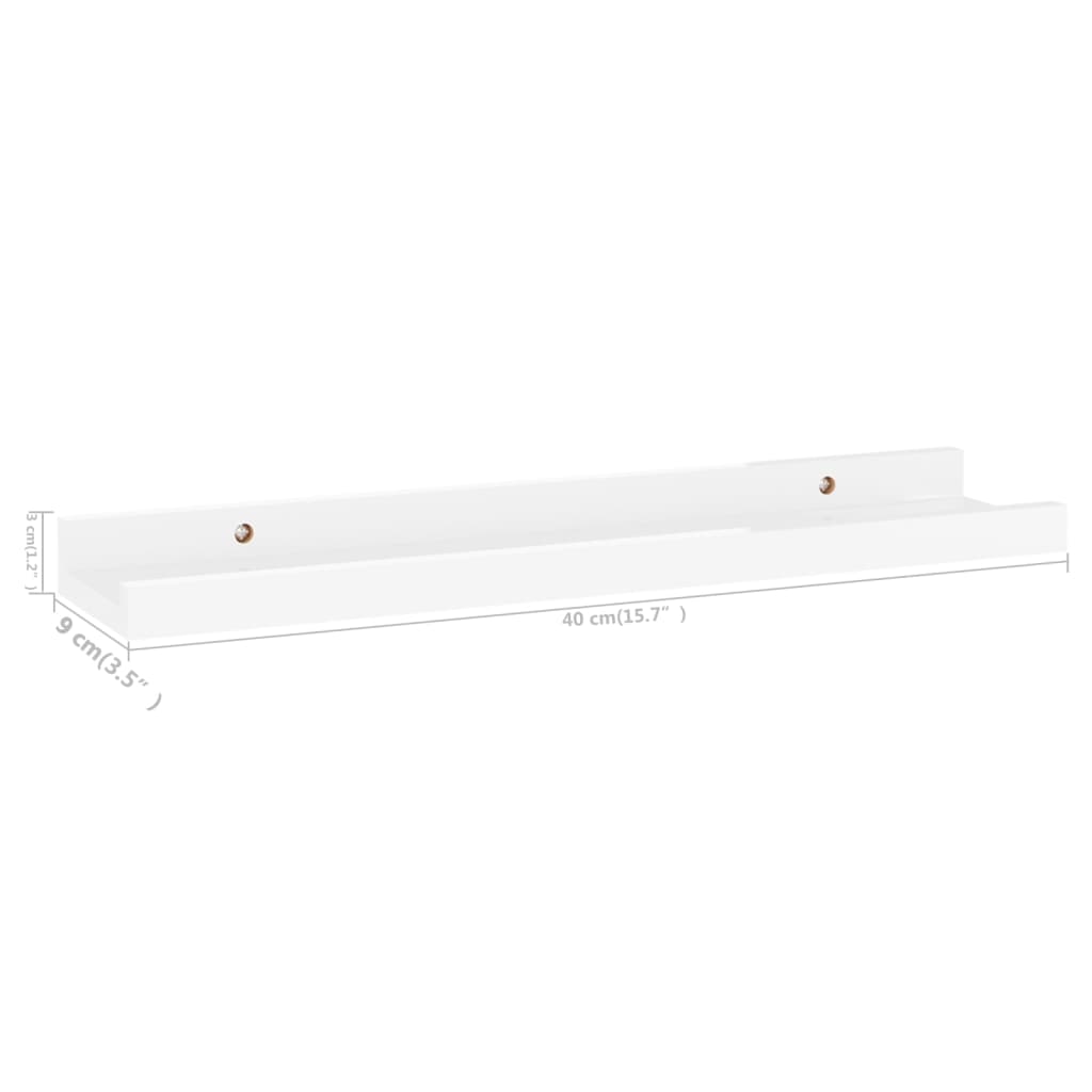 Wall Shelf Set of 4 High gloss white MDF Medium Wall mounting