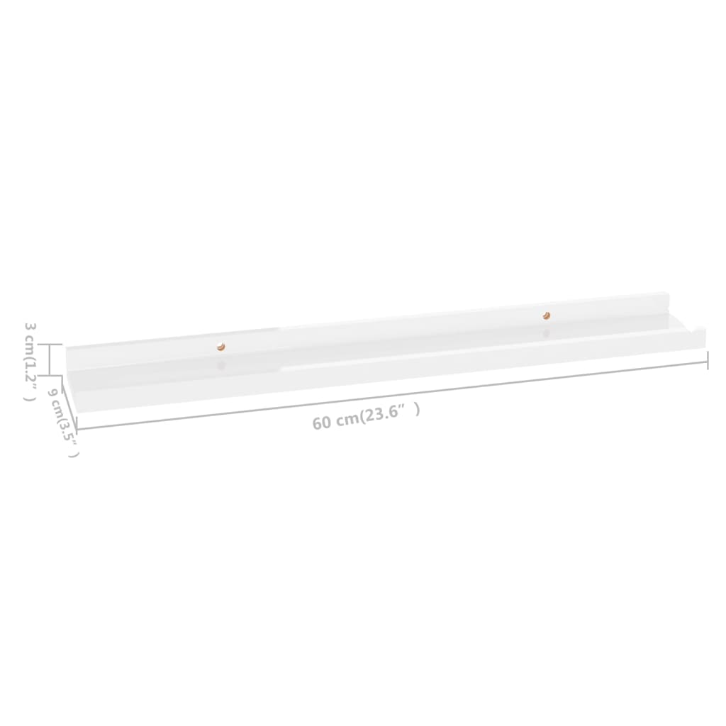 Wall Shelves 4 pcs High Gloss White 23.6"x3.5"x1.2"
