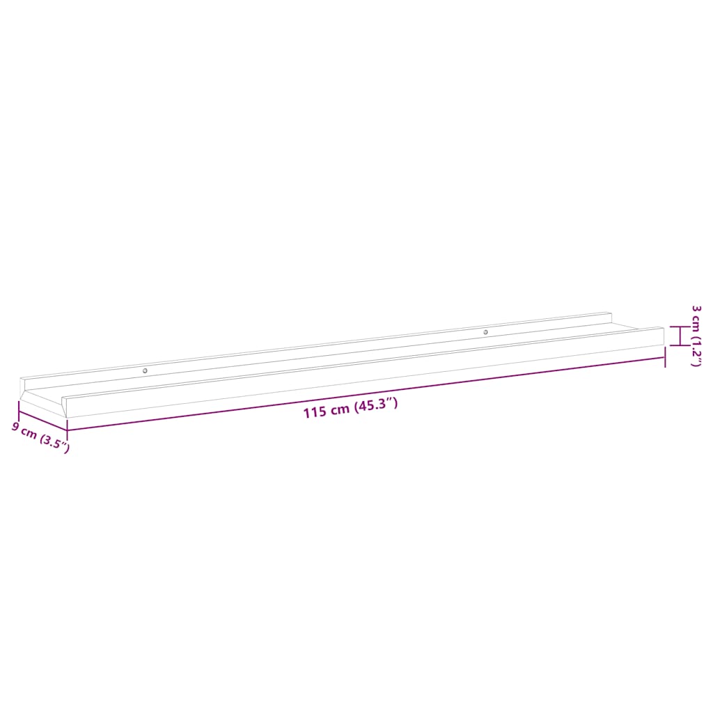 vidaXL Wall Shelves 4 pcs High Gloss White 45.3"x3.5"x1.2"