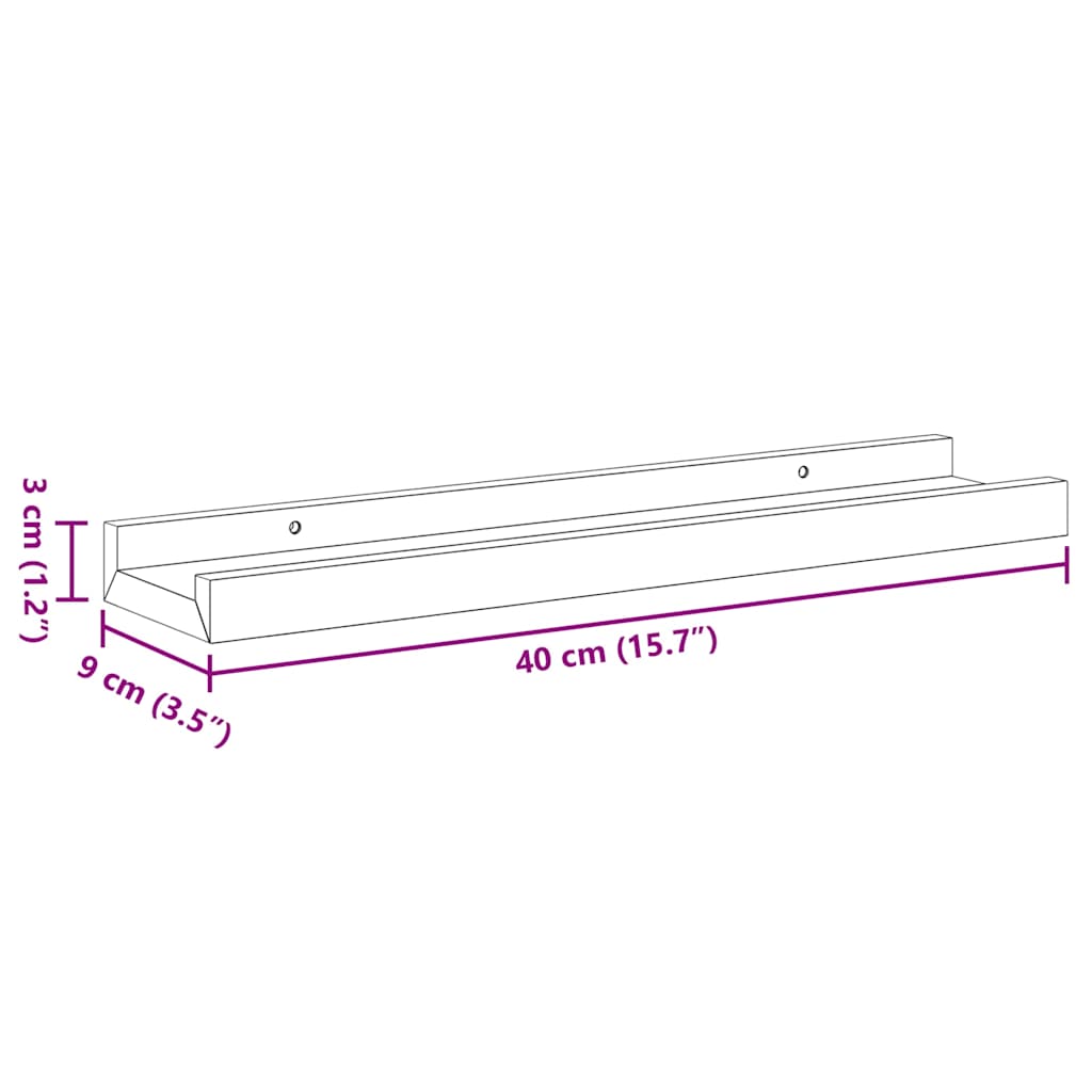 Wall Shelves 4 pcs Black 15.7"x3.5"x1.2