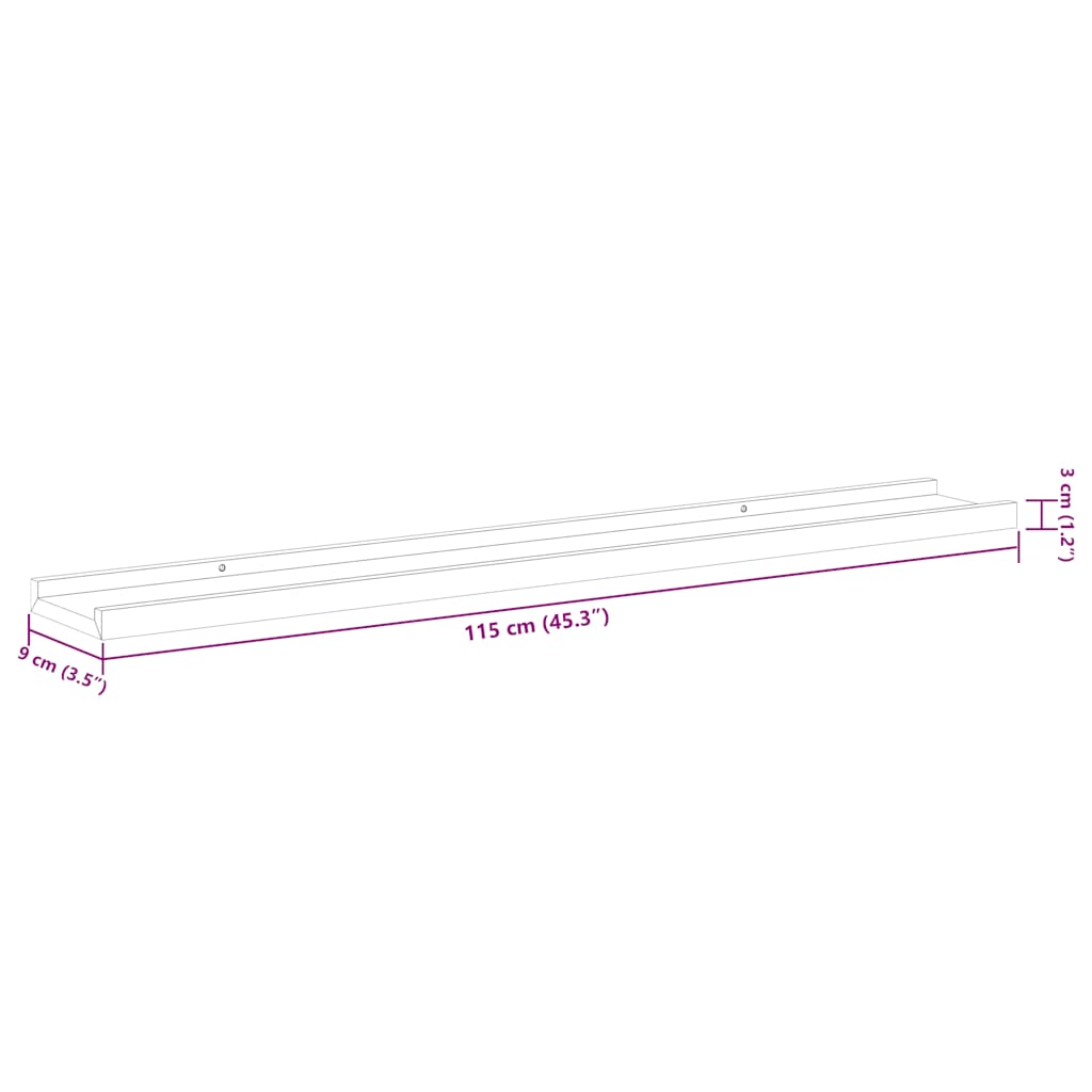vidaXL Wall Shelf Set of 2 Sonoma Oak MDF Medium Wall Mounting