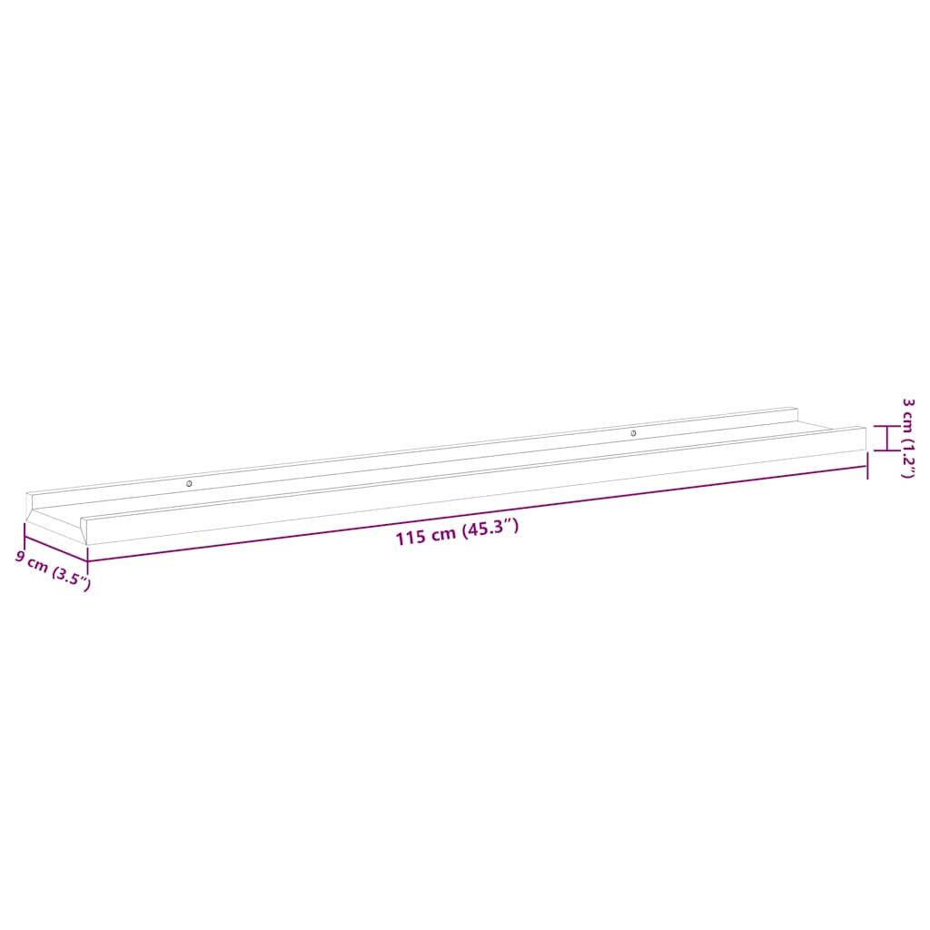 Wall Shelf | Set of 2 | Sonoma Oak | MDF | Medium | Wall Mounting