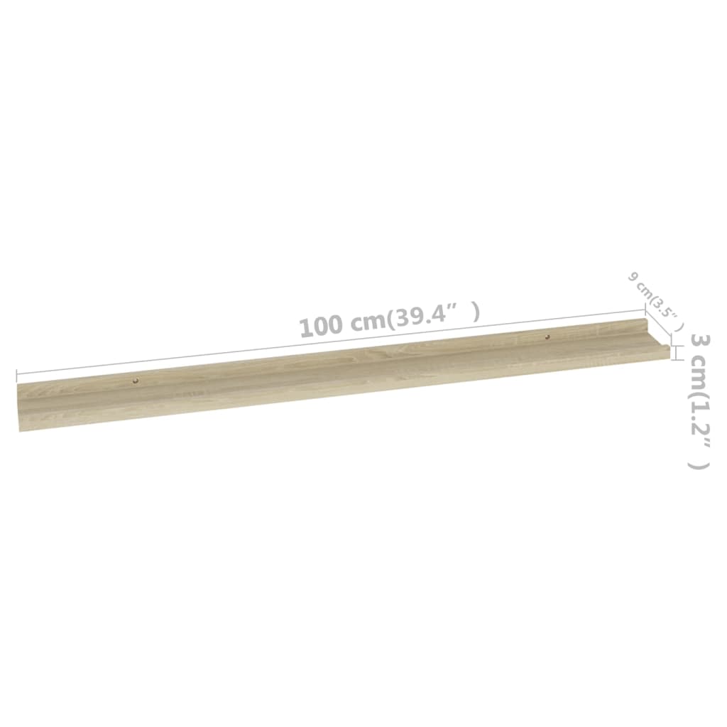 Wall Shelf Set of 4 Sonoma Oak MDF 39.4x3.5x1.2 in