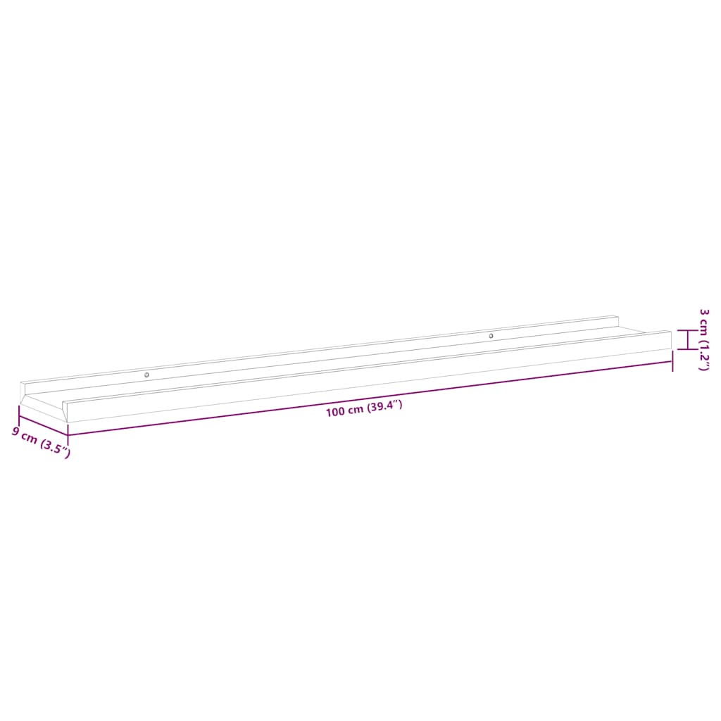 Wall Shelves 2 pcs Concrete Gray 39.4"x3.5"x1.2