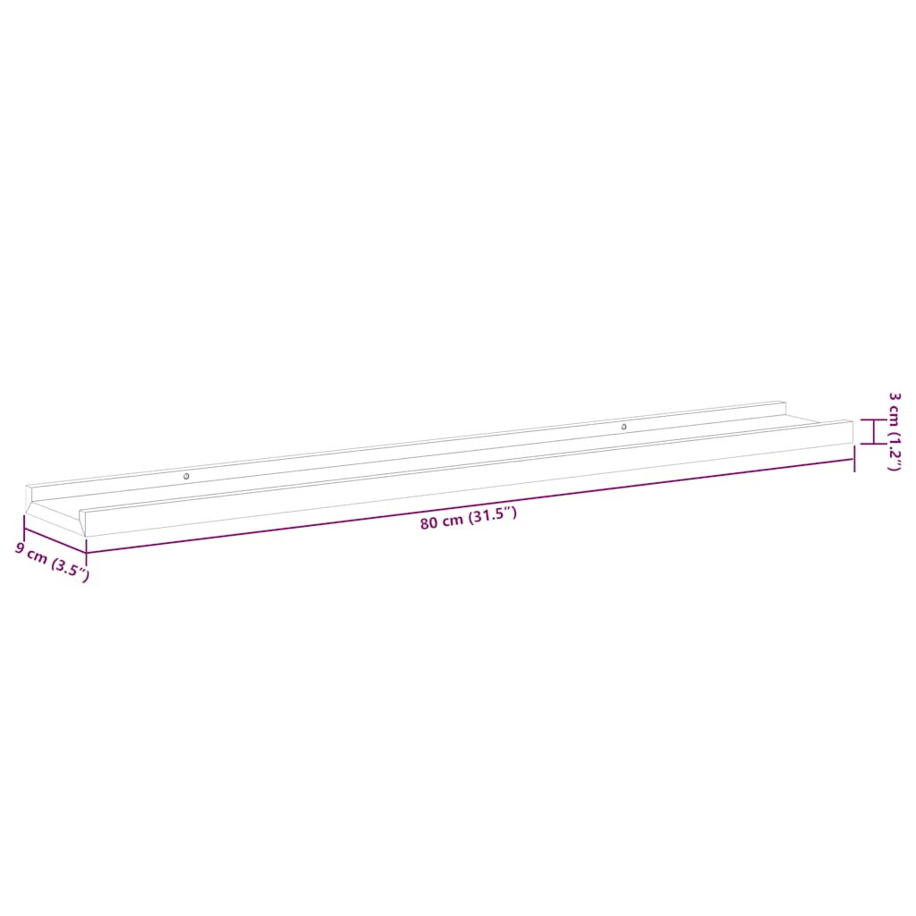 Wall Shelves 4 pcs Concrete Grey 80x9x3 cm