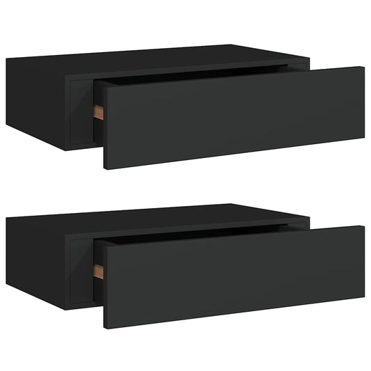 Drawer Shelf | Set of 2 | Black | MDF, Metal | Compact | Drawer Shelf