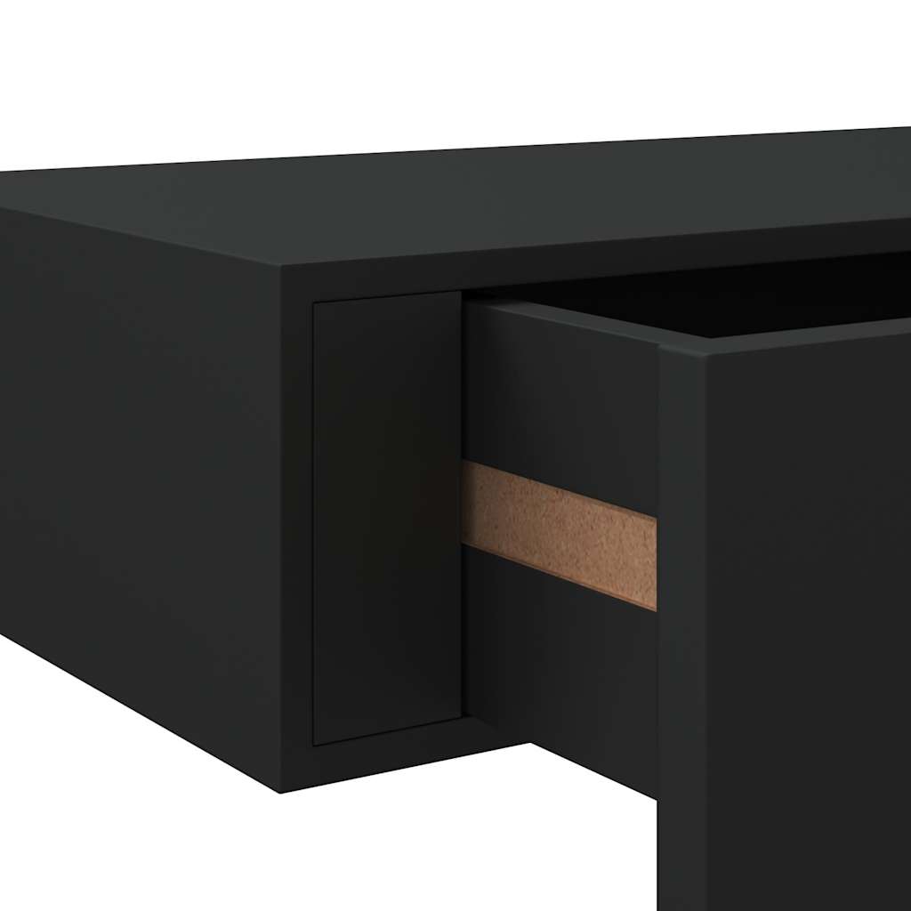 Drawer Shelf | Set of 2 | Black | MDF, Metal | 60x23.5x10cm