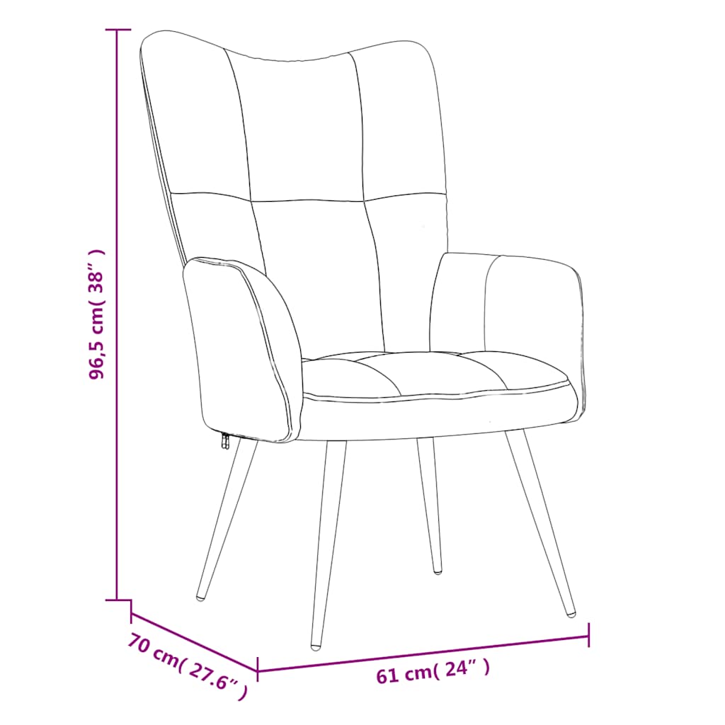 Relaxing Chair Light Gray Velvet