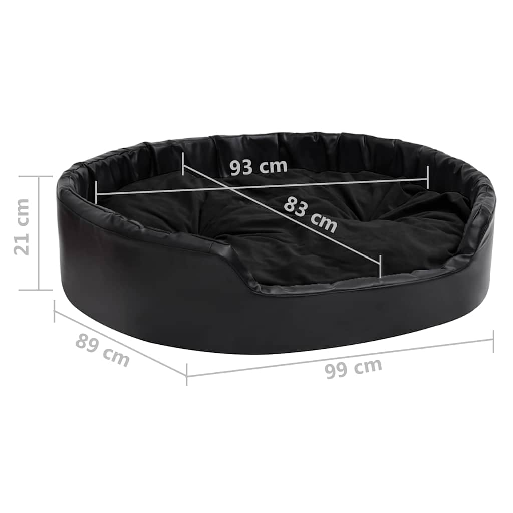 Dog Bed | Black | Faux leather | Medium | Dog Bed | Rectangular