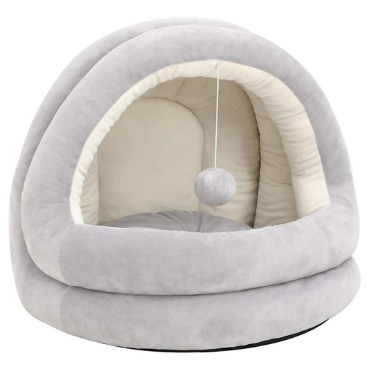 Cat Bed | Grey and cream | Fleece with PP cotton filling | Small