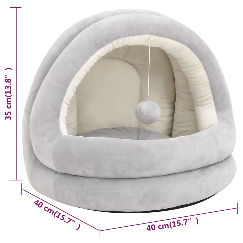 Cat Bed | Grey and cream | Fleece with PP cotton filling | Small