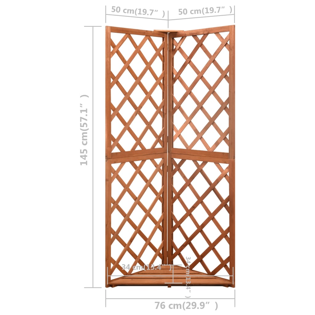 Corner Trellis | Brown | Solid fir wood | Medium | Corner Trellis
