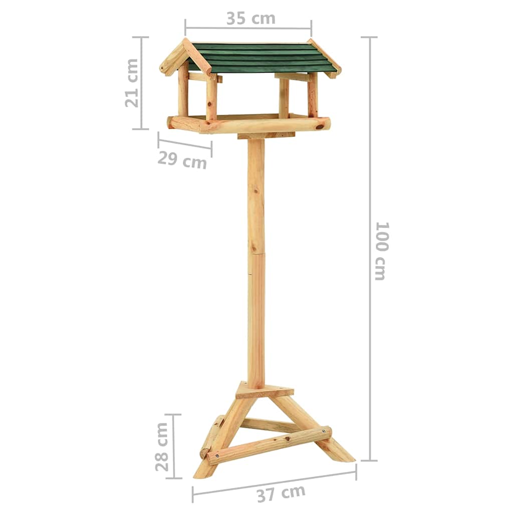 Bird Feeder | Natural wood | Solid fir wood | 100 cm tall | Durable