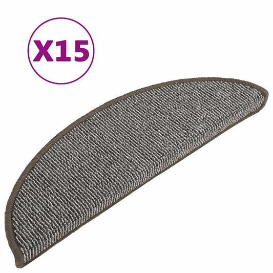 Carpet Stair Tread | Set of 15 | Grey | Polypropylene (PP) | 56x17x3 cm