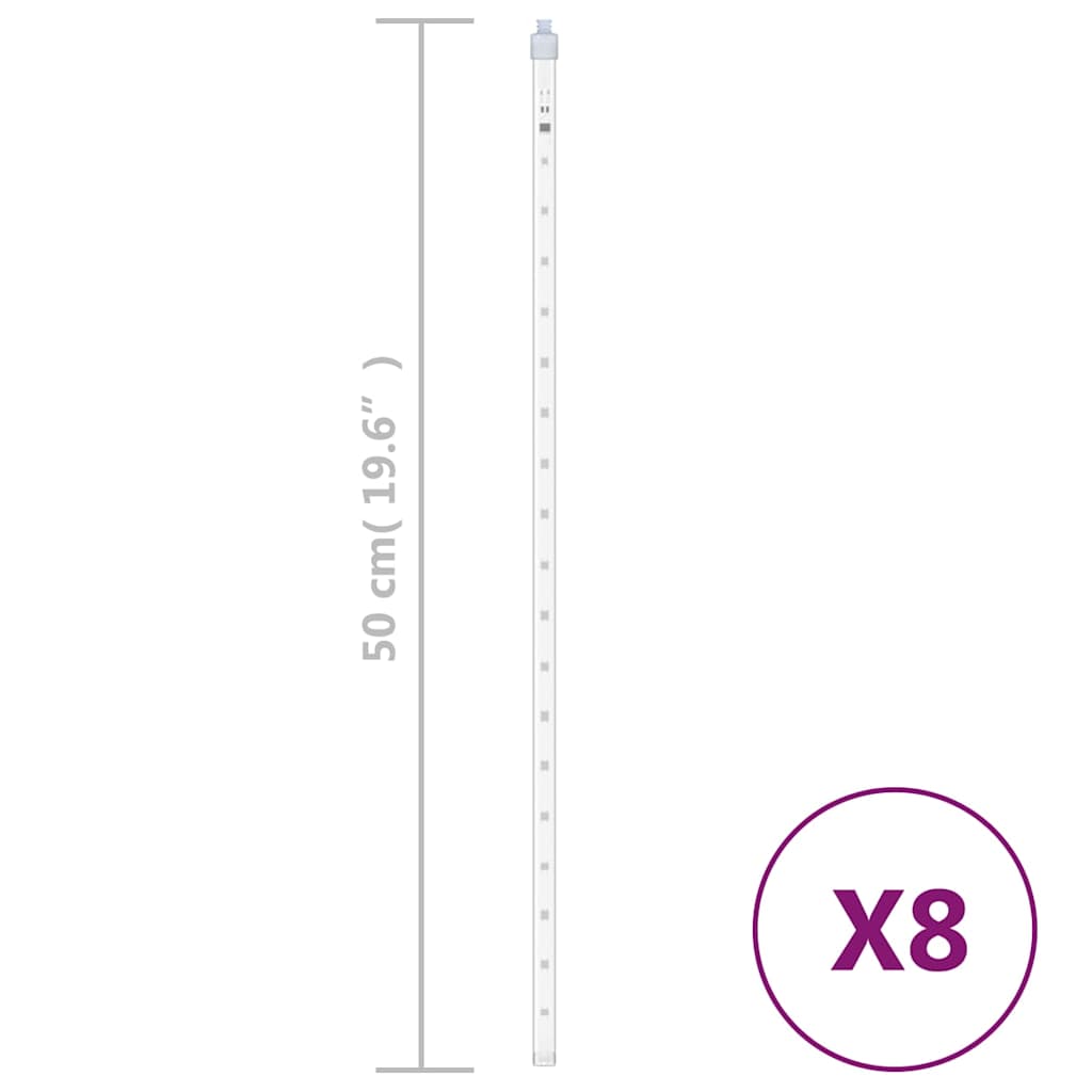 Meteor Light | Set of 8 | Blue | Plastic | 50 cm tubes | Meteor Light