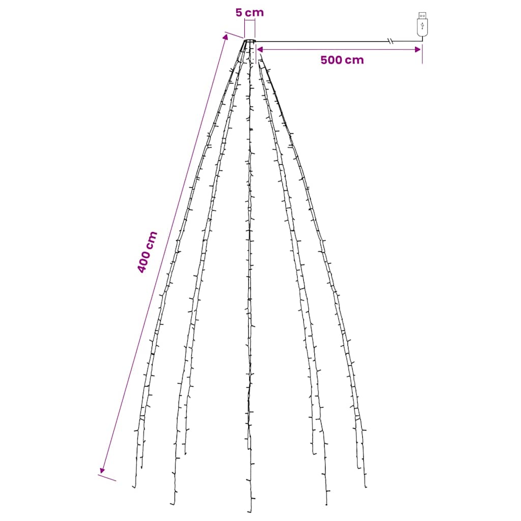 Tree Light | Blue | PVC | Fits trees up to 400 cm | Portable | Tree Light