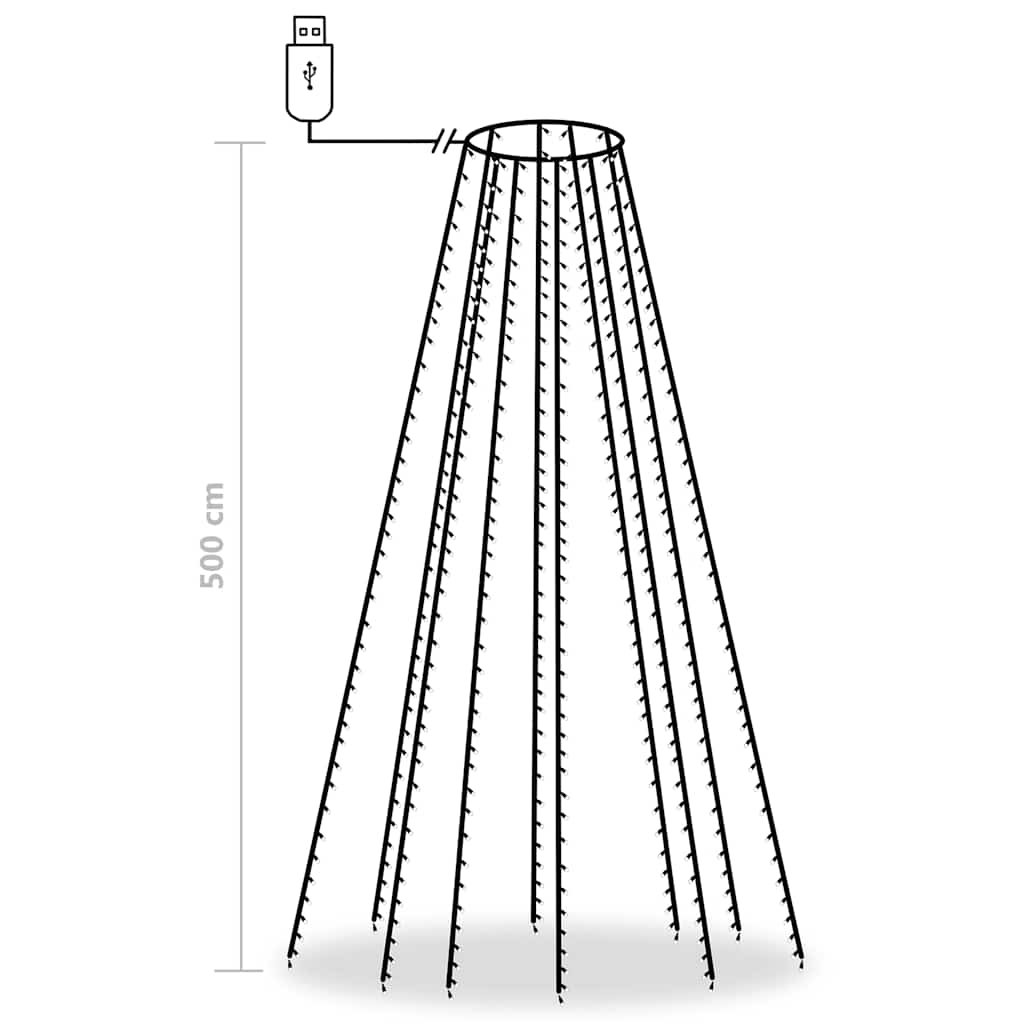 Tree Light | Cold white | PVC | Fits trees up to 500 cm
