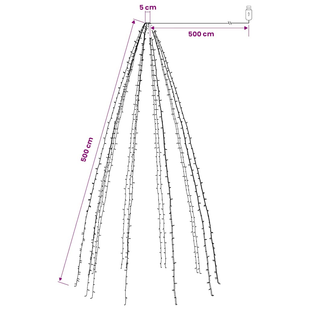 Tree Light | Blue, Dark Green | PVC | 500 cm | Water-resistant
