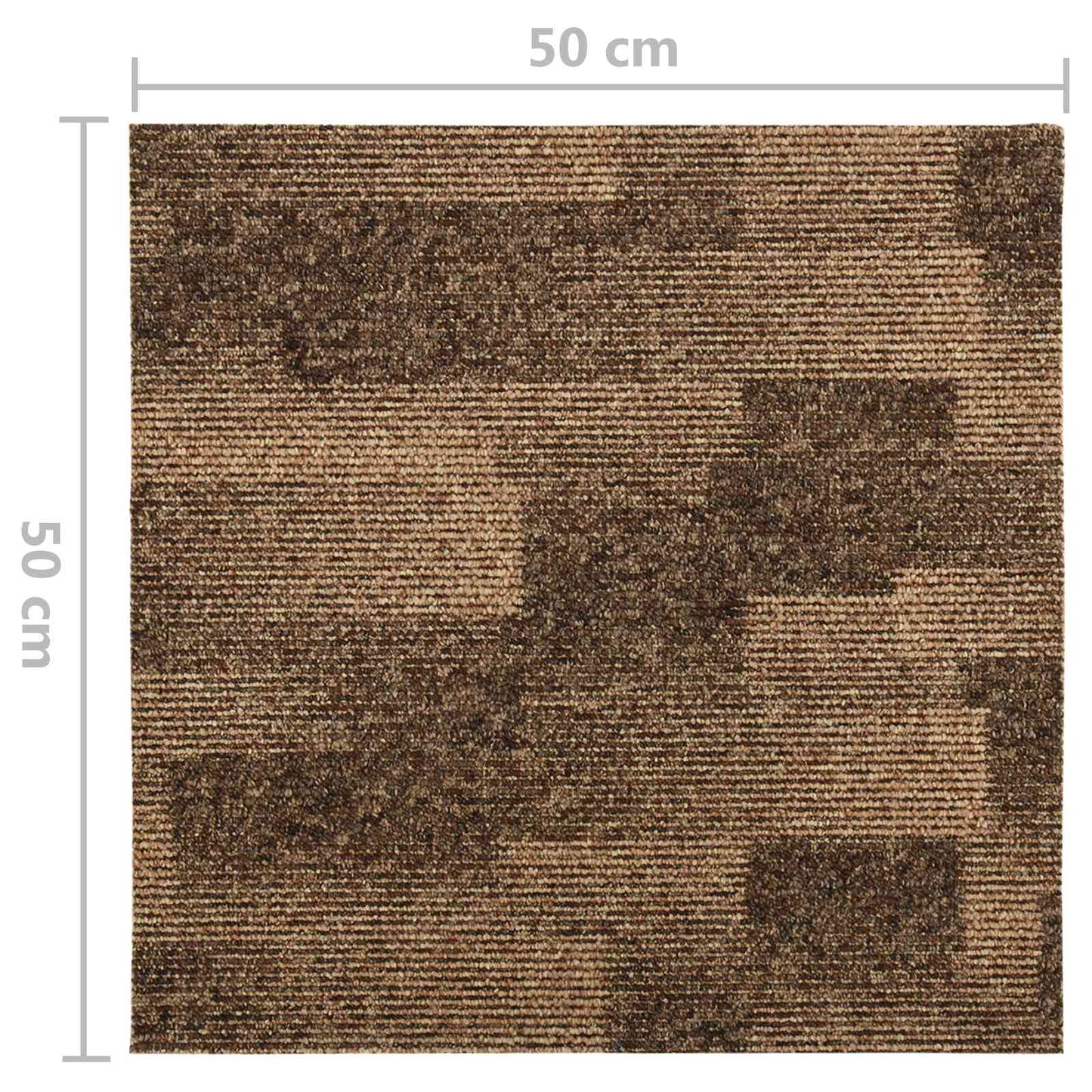 Floor Carpet 20 pcs Brown 50 x 50 cm PP Low Pile