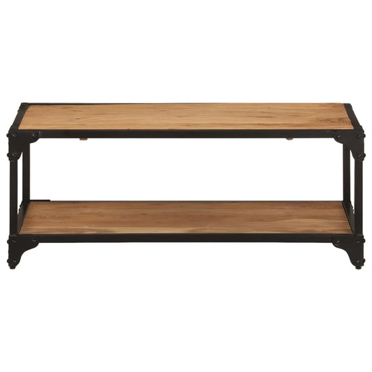 Coffee Table | Natural Brown | Solid Acacia Wood, Powder-Coated Iron