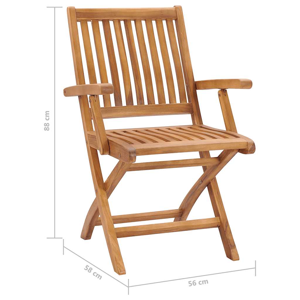 Folding Chairs 4 pcs Solid Teak Wood