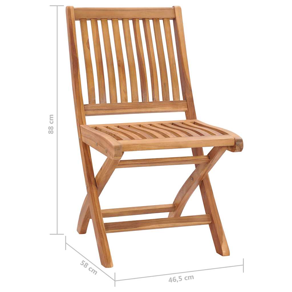 Folding Chairs 6 pcs Solid Teak Wood
