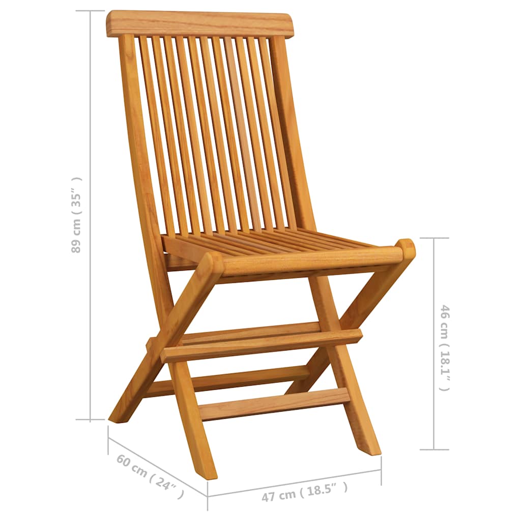 Folding Chairs 8 pcs Solid Teak Wood
