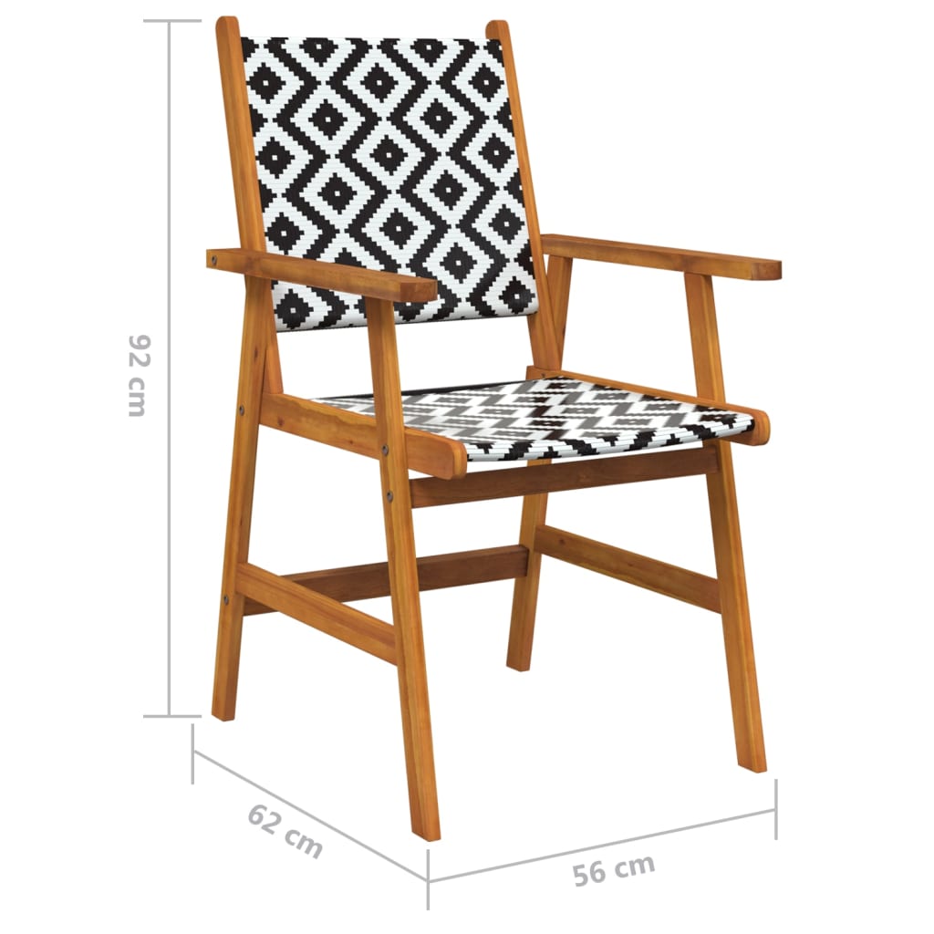 Garden Chair | Set of 2 | Brown, Black, White