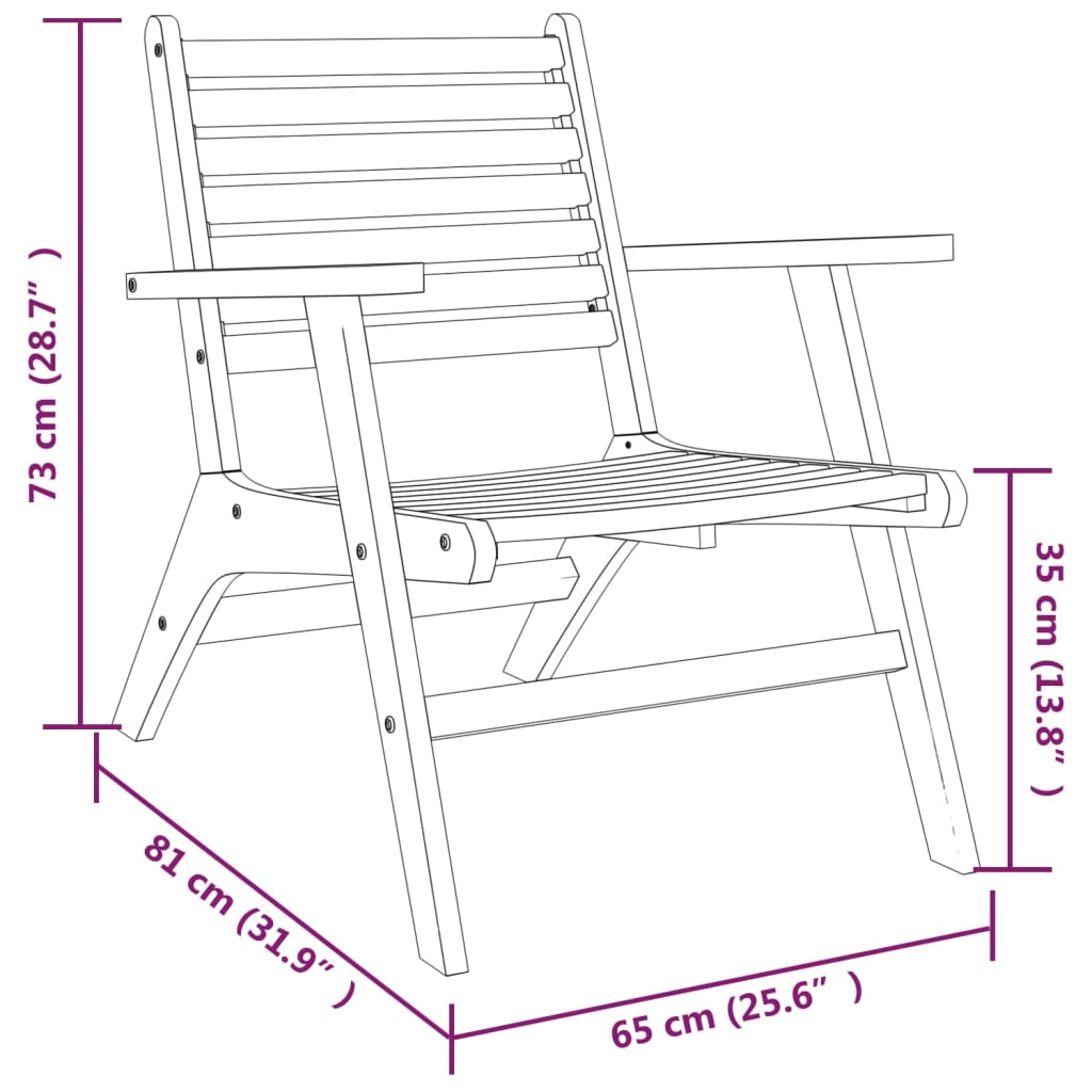 316252 vidaXL Garden Chairs 2 pcs Solid Acacia Wood
