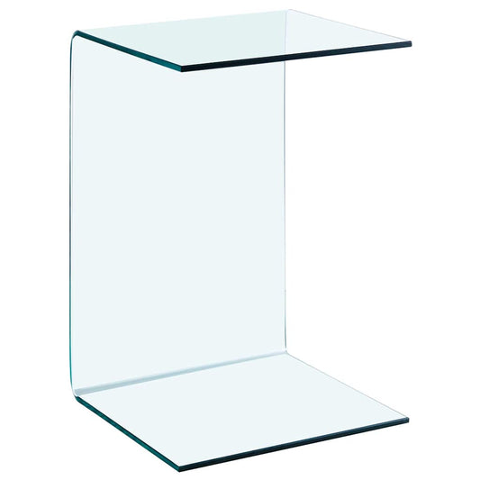 Side Table | Clear | Tempered glass | 40x40x60 cm | Tough | Side Table
