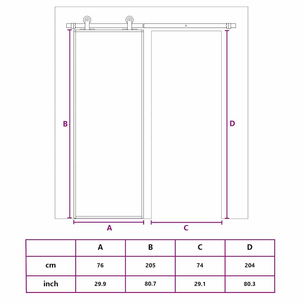 Sliding Door 3-Panel ESG Glass and Aluminium 76x205 cm Black