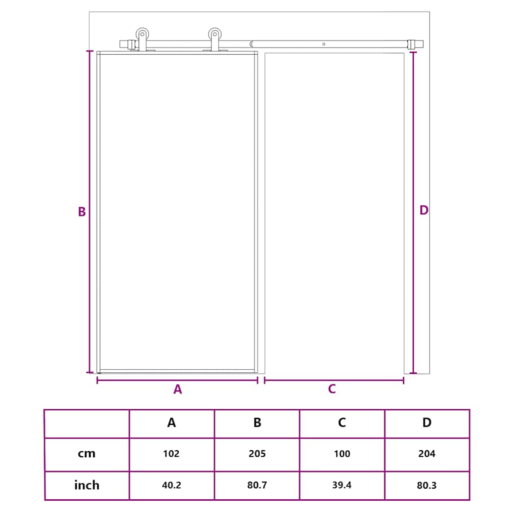 Sliding Door ESG Glass and Aluminium 102x205 cm Black