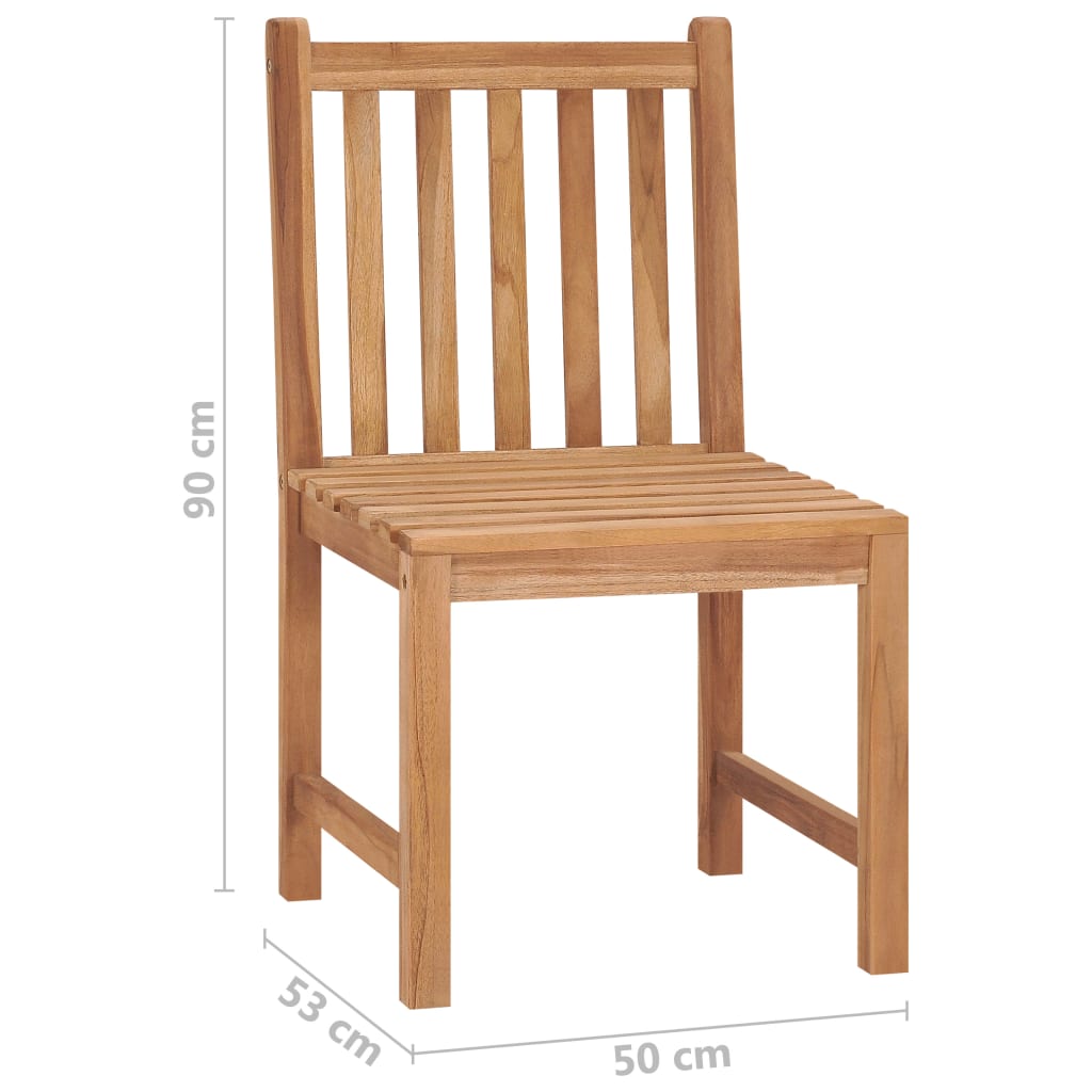 Patio Chairs 6 pcs Solid Teak Wood