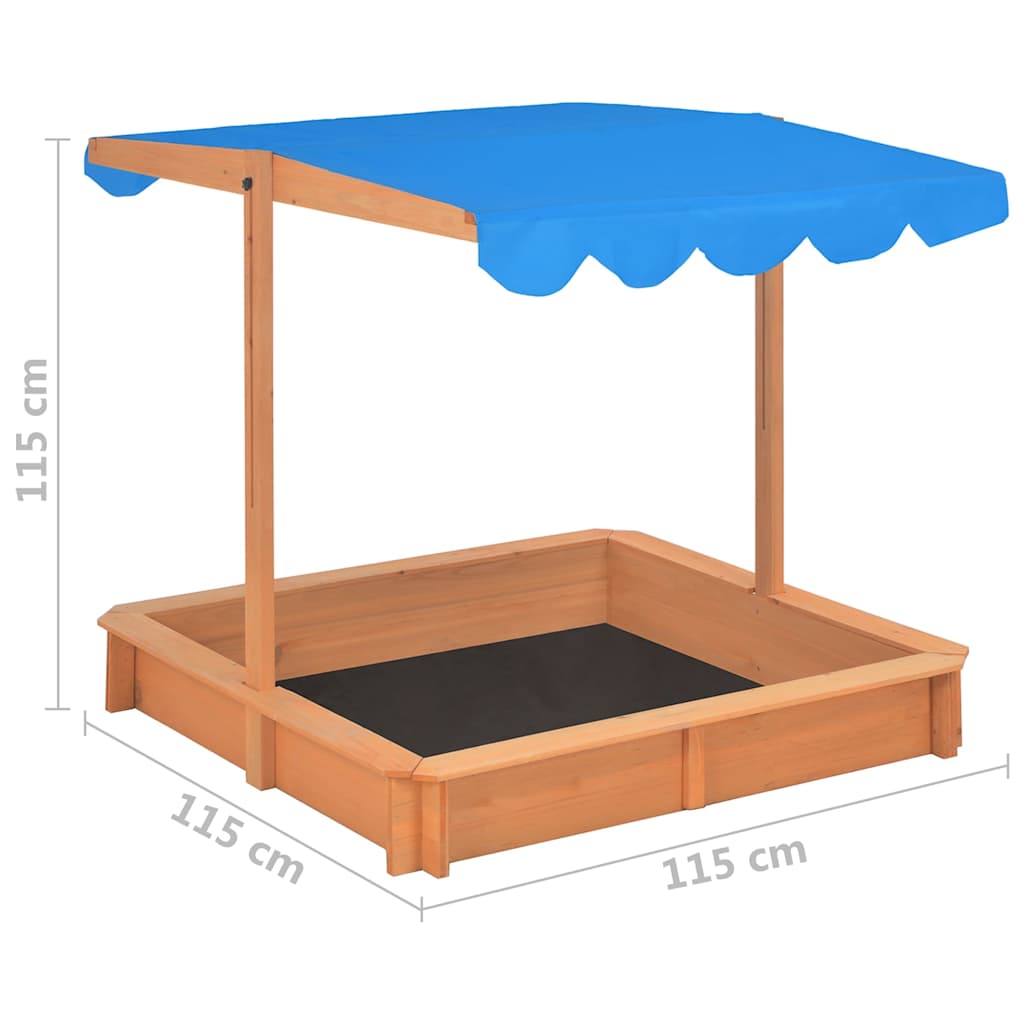 Sandbox | Brown | Firwood | Medium | Height-Adjustable | Sandbox | Square