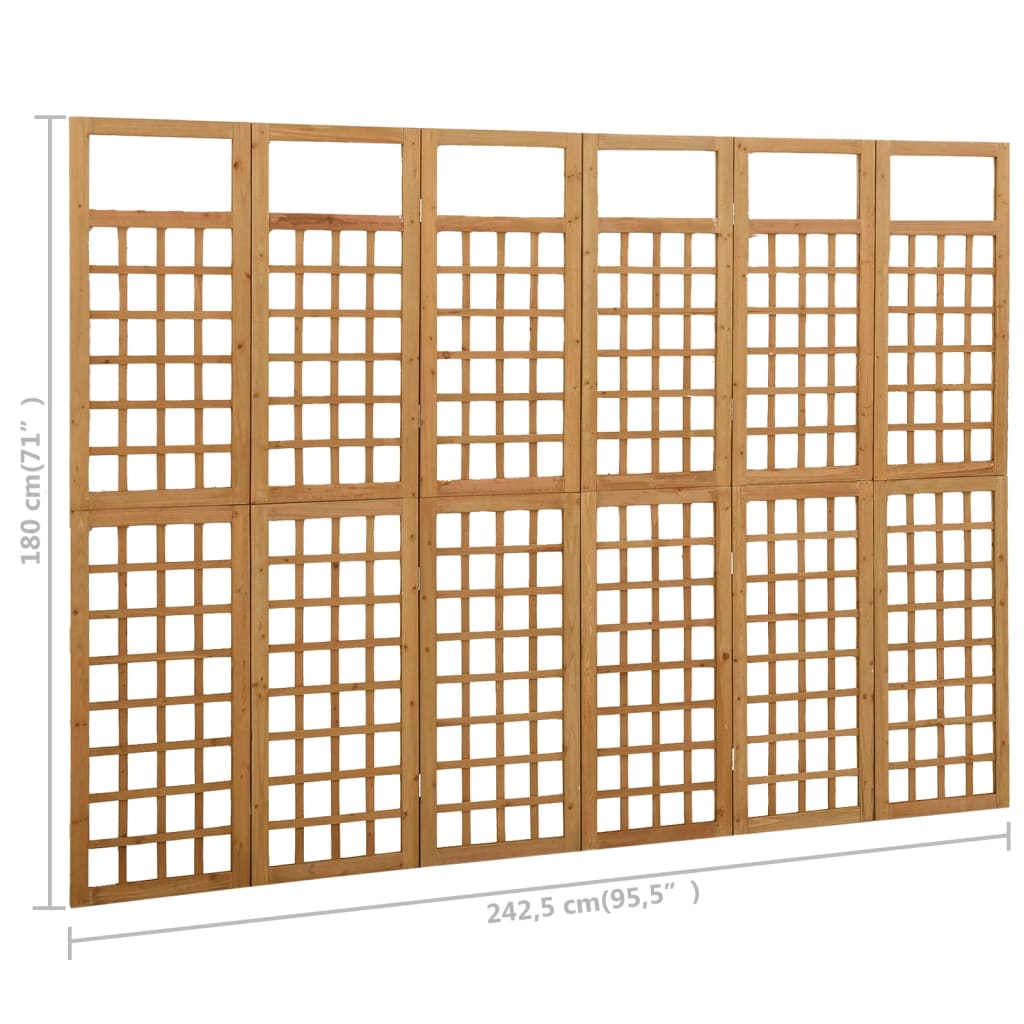 6-Panel Room Divider/Trellis Solid Fir Wood 95.5"x70.9"