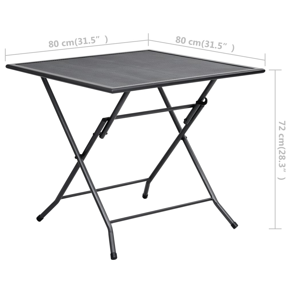 5 Piece Patio Dining Set Steel Anthracite