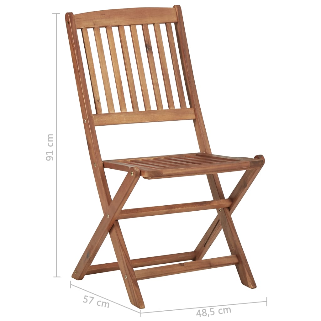 Folding Chairs 8 pcs Solid Acacia Wood