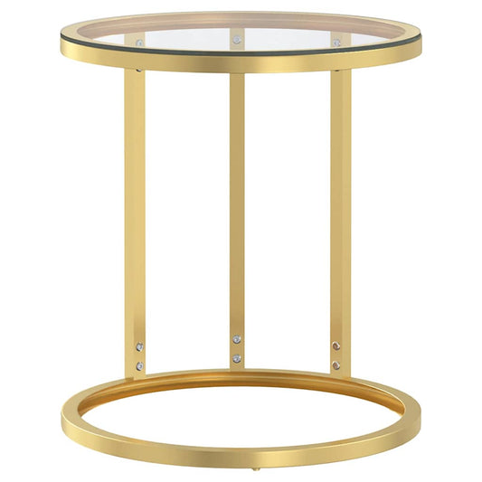 Side Table | Gold and Transparent | Tempered glass, powder-coated iron