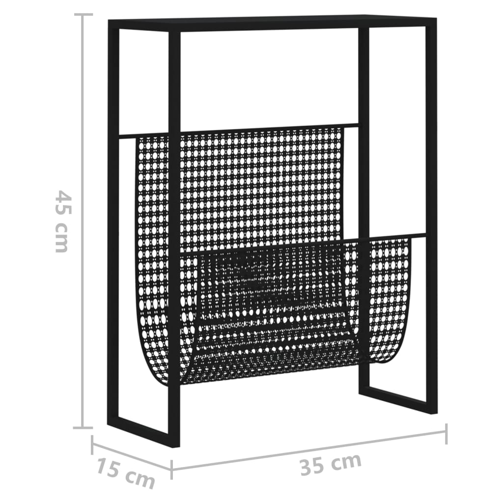 Magazine Rack | Black | Steel | Medium | Magazine Rack | Rectangular