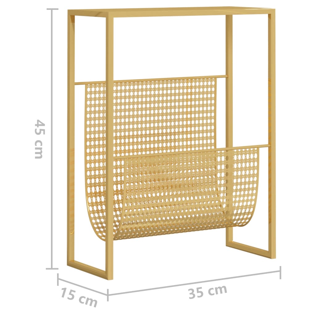 Magazine Rack | Gold | Steel | Medium | Storage | Magazine Rack